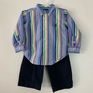 Ralph Lauren Button Down Shirt and Pants Set